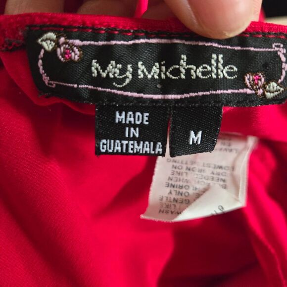 My Michelle Vintage Y2K red Black Camisole blouse Top size medium - Picture 9 of 10